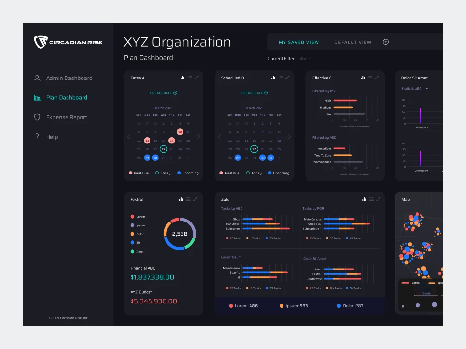 Wireframe - Circadian Risk Plan Dashboard