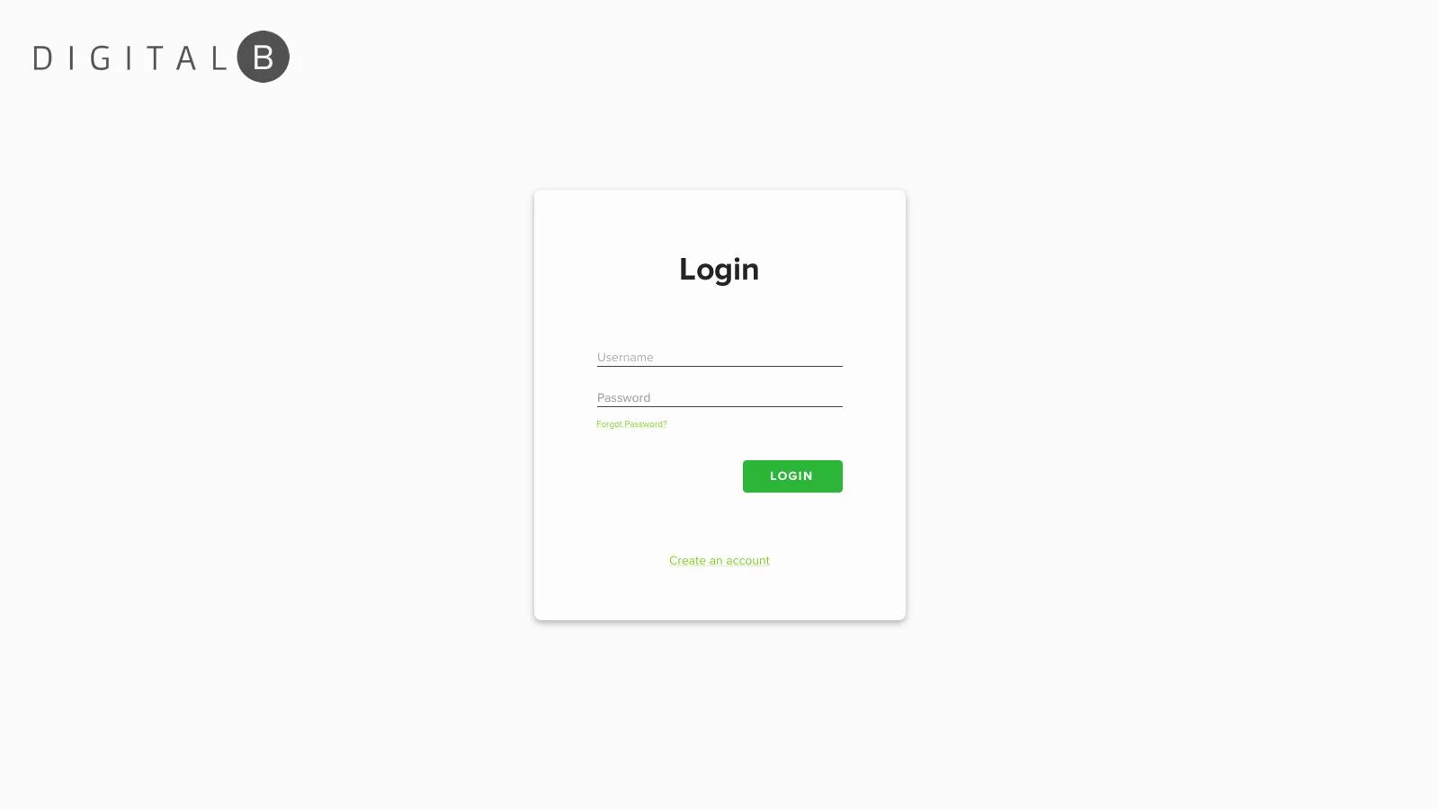 Wireframe - DigitalB Reseller Portal High Fidelity Login Screen (Full Size)