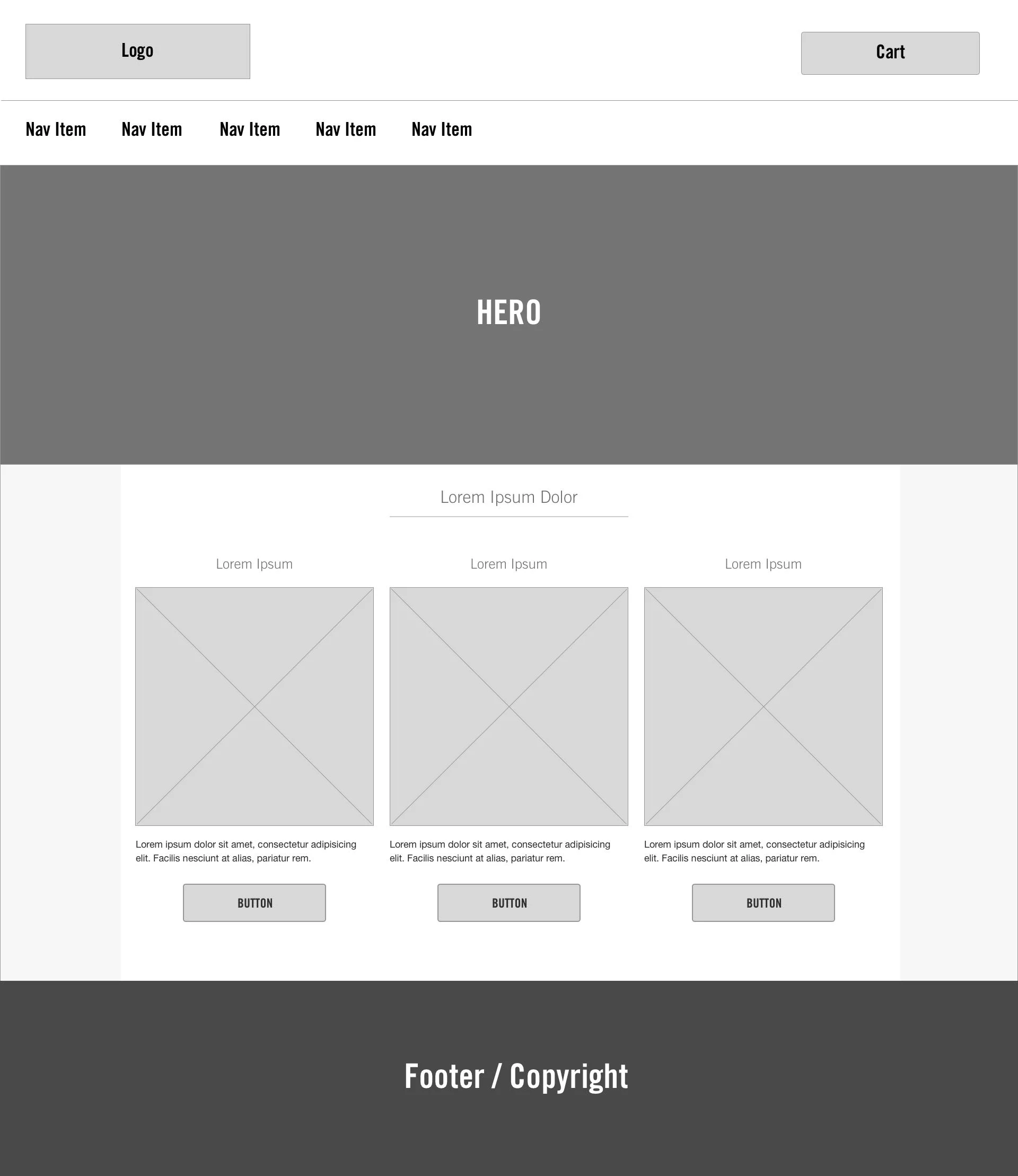 Wireframe - Domino's Low Fidelity Vehicle Graphics Landing Page