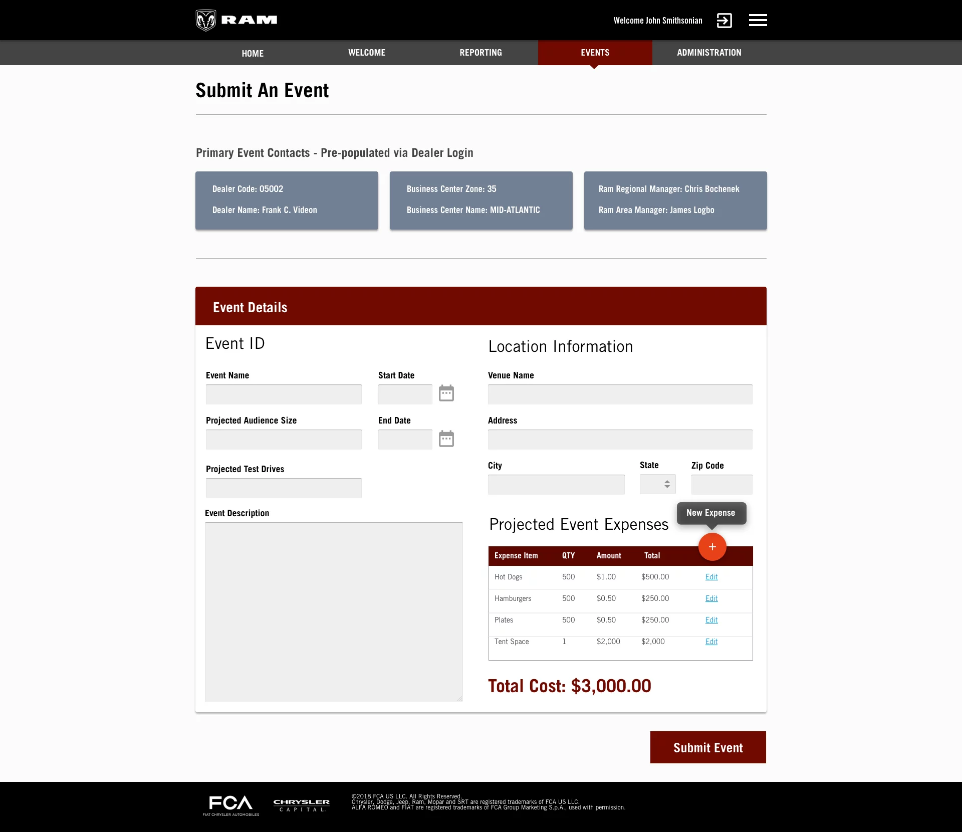 Wireframe - RAM Dealer Event High Fidelity Event Registration Page (Full Size)